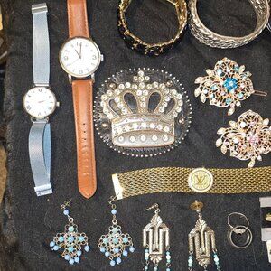 Bundle of Costume Jewelry – Earrings, Necklaces, Bracelets, Watches, etc